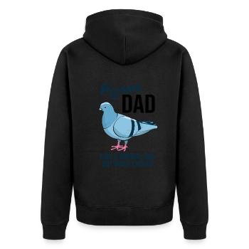 Pigeon Pigeon Lovers Papa Saying Gift - Veste à capuche bio Premium Unisexe - noir - Dos - Nico (187cm)