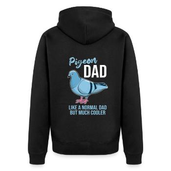 Pigeon Pigeon Lovers Papa Saying Gift - Veste à capuche bio Premium Unisexe - noir - Dos - Nico (187cm)