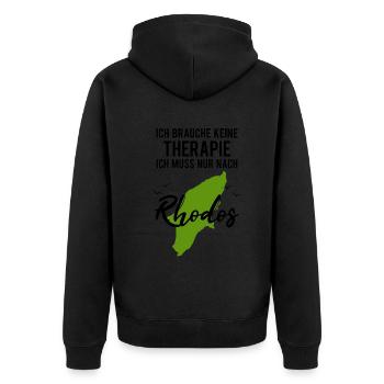 Rhodos Insel Lustiger Spruch Urlaub Geschenk - Unisex Premium Bio Zip Hoodie - Schwarz - Hinten - Nico (187cm)