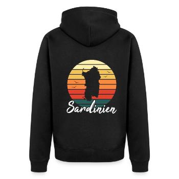 Sardaigne Île Italie Cadeau Rétro de Vacances - Veste à capuche bio Premium Unisexe - noir - Dos - Nico (187cm)