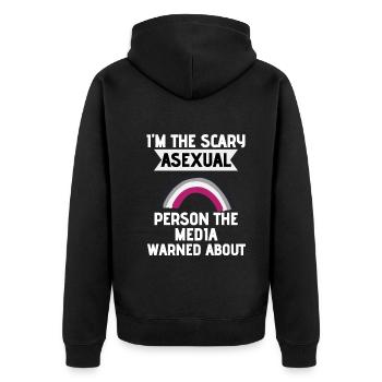 Ace Pride Mois LGBT Cadeau Drôle Asexuel - Veste à capuche bio Premium Unisexe - noir - Dos - Nico (187cm)