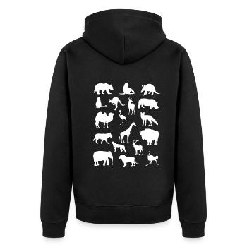 Collection d’animaux de zoo Animaux de zoo Cadeau pour les visiteurs de zoo - Veste à capuche bio Premium Unisexe - noir - Dos - Nico (187cm)