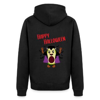 Avocado Vampire Funny Halloween Gift - Unisex Premium Organic Zip Hoodie - black - Back - Nico (187cm)