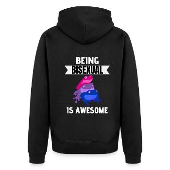 Bisexuel Grenouille LGBTQ Bi Mois de la fierté Bisexuel - Veste à capuche bio Premium Unisexe - noir - Dos - Nico (187cm)