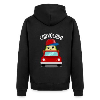 Avocado in Car Funny Vegetable Fruit Gift - Unisex Premium Organic Zip Hoodie - black - Back - Nico (187cm)