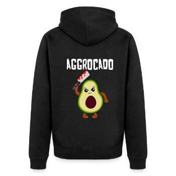 Böse Avocado Lustiges Gemüse Obst Geschenk - Unisex Premium Bio Zip Hoodie - Schwarz - Hinten - Nico (187cm)