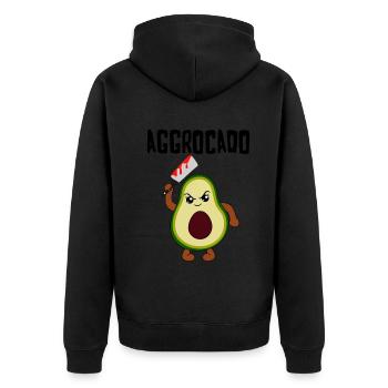 Böse Avocado Lustiges Gemüse Obst Geschenk - Unisex Premium Bio Zip Hoodie - Schwarz - Hinten - Nico (187cm)