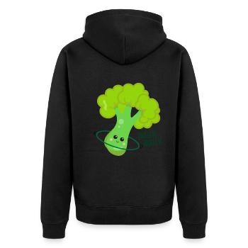 Kawaii Brocoli Hulahooping Cadeau - Veste à capuche bio Premium Unisexe - noir - Dos - Nico (187cm)