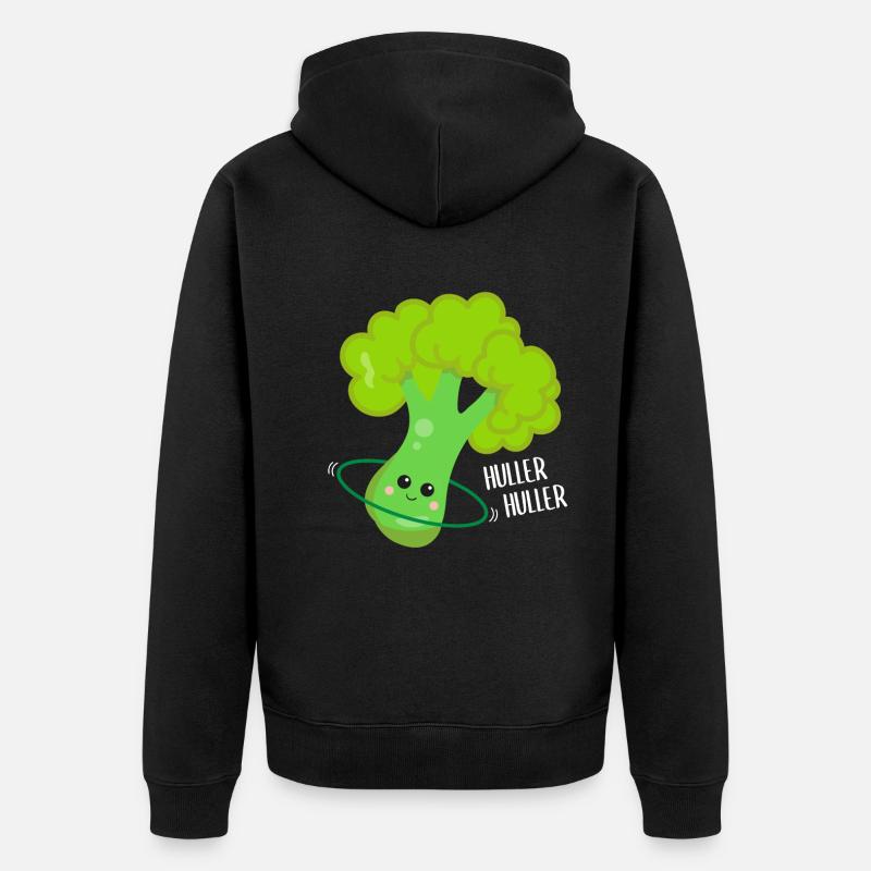 Kawaii Brocoli Hulahooping Cadeau - Veste à capuche bio Premium Unisexe - noir