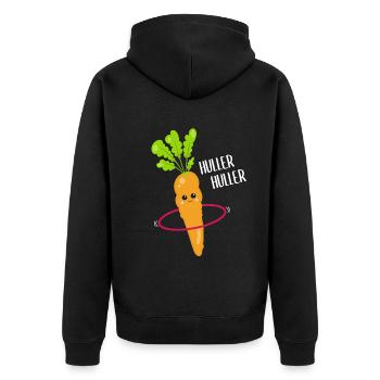 Kawaii Carrot With Hulahooping Gift - Unisex Premium Organic Zip Hoodie - black - Back - Nico (187cm)