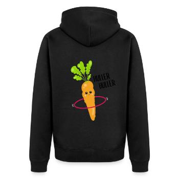 Kawaii Carrot With Hulahooping Gift - Unisex Premium Organic Zip Hoodie - black - Back - Nico (187cm)