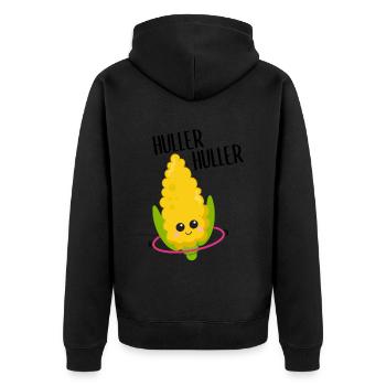 Kawaii Corn Hulahooping Gift - Unisex Premium Organic Zip Hoodie - black - Back - Nico (187cm)