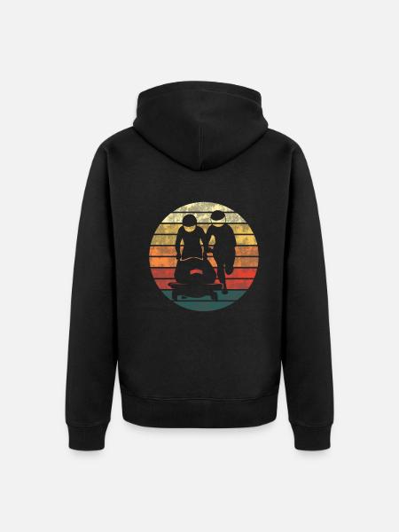 Bobsleigh Bobsleigh Retro Cadeau - Veste à capuche bio Premium Unisexe - noir