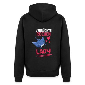 Rochen Lady Frauen Ozean Tier Geschenk Mantarochen - Unisex Premium Bio Zip Hoodie - Schwarz - Hinten - Nico (187cm)