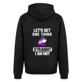 Ace Pride Month Frosch LGBT Geschenk Asexuell - Unisex Premium Bio Zip Hoodie - Schwarz - Hinten - Nico (187cm)