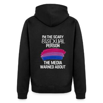 Bi Pride Mois Bi Flag LGBT Cadeau Bisexuel - Veste à capuche bio Premium Unisexe - noir - Dos - Nico (187cm)