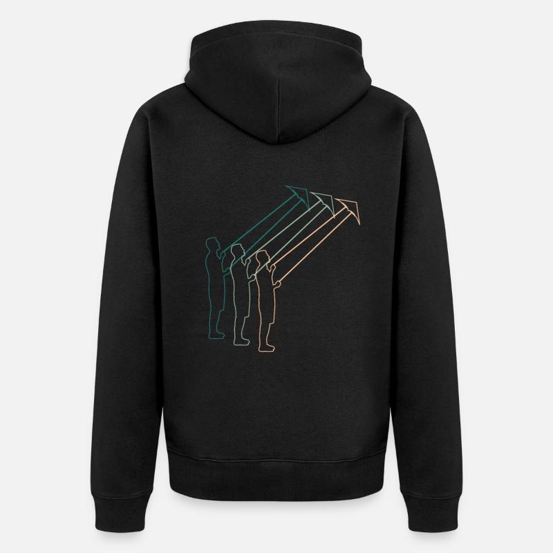 Deltaplane Kite Flying Retro Cadeau - Veste à capuche bio Premium Unisexe - noir