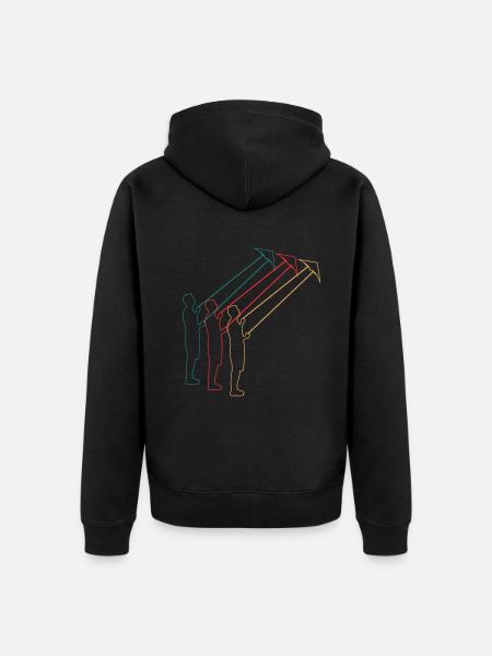 Drachenfliegen Drachensteigen Retro Geschenk - Unisex Premium Bio Zip Hoodie - Schwarz