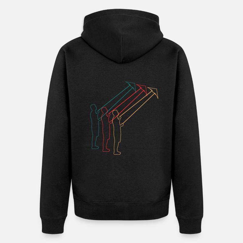 Deltaplane Kite Flying Retro Cadeau - Veste à capuche bio Premium Unisexe - noir