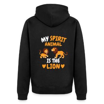 Afrique Amoureux des animaux Safari Animal Cadeau Lion - Veste à capuche bio Premium Unisexe - noir - Dos - Nico (187cm)