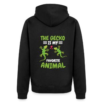 Amoureux des animaux Lézards Reptiles Animal Gift Gecko - Veste à capuche bio Premium Unisexe - noir - Dos - Nico (187cm)