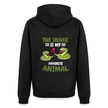Favorite Animal Amphibians Animal Gift Snake - Unisex Premium Organic Zip Hoodie - black - Back - Nico (187cm)