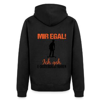 E-Skateboard Spruch Elektro-Skateboard Geschenk - Unisex Premium Bio Zip Hoodie - Schwarz - Hinten - Nico (187cm)