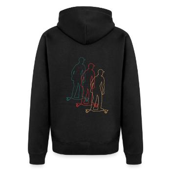 Electric Skateboard Skater Retro Vintage Gift - Unisex Premium Organic Zip Hoodie - black - Back - Nico (187cm)