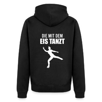 Eiskunstlauf Spruch Eiskunstläuferin Geschenk - Unisex Premium Bio Zip Hoodie - Schwarz - Hinten - Nico (187cm)