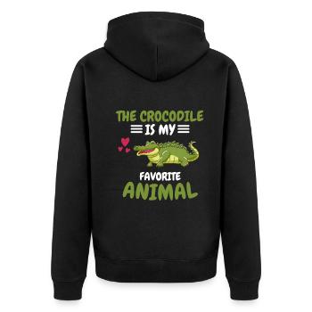 Favorite Animal Amphibians Animal Gift Crocodile - Unisex Premium Organic Zip Hoodie - black - Back - Nico (187cm)