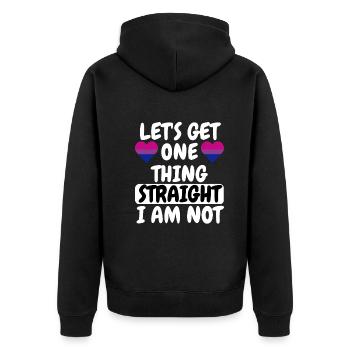 Bisexuell Herz Bi Pride LGBTQ Geschenk Bisexuell - Unisex Premium Bio Zip Hoodie - Schwarz - Hinten - Nico (187cm)