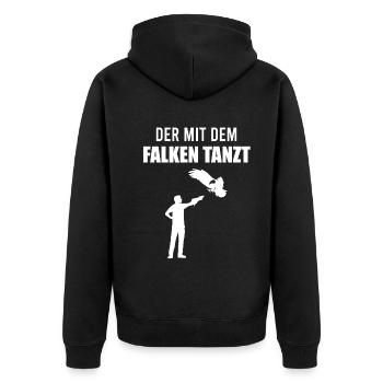 Falkner Mit Greifvogel Spruch Falknerei Geschenk - Unisex Premium Bio Zip Hoodie - Schwarz - Hinten - Nico (187cm)
