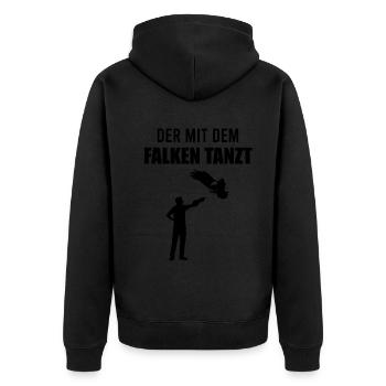 Falkner Mit Greifvogel Spruch Falknerei Geschenk - Unisex Premium Bio Zip Hoodie - Schwarz - Hinten - Nico (187cm)