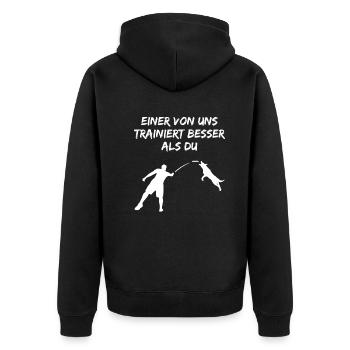Hundetrainer Spruch Lustig Hundetraining Geschenk - Unisex Premium Bio Zip Hoodie - Schwarz - Hinten - Nico (187cm)
