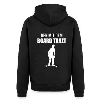 Elektro-Skateboard Spruch E-Skateboard Geschenk - Unisex Premium Bio Zip Hoodie - Schwarz - Hinten - Nico (187cm)