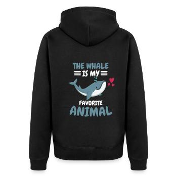 Animal préféré Ocean Animal Funny Cadeau Baleine - Veste à capuche bio Premium Unisexe - noir - Dos - Nico (187cm)