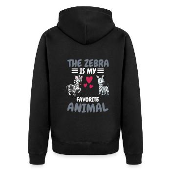 Animal préféré Afrique Animal Drôle Cadeau Zèbre - Veste à capuche bio Premium Unisexe - noir - Dos - Nico (187cm)