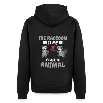 Animal préféré Animal Forest Animal Funny Cadeau Raccoon - Veste à capuche bio Premium Unisexe - noir - Dos - Nico (187cm)