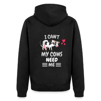 Je ne peux pas farmer animal drôle vache cadeau - Veste à capuche bio Premium Unisexe - noir - Dos - Nico (187cm)