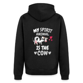 Ma vache cadeau animal fermier spirituel - Veste à capuche bio Premium Unisexe - noir - Dos - Nico (187cm)