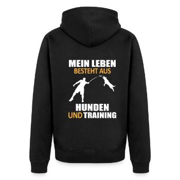 Hundetraining Hundetrainer Spruch Lustig Geschenk - Unisex Premium Bio Zip Hoodie - Schwarz - Hinten - Nico (187cm)
