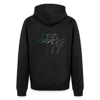 Kickboxerin Kickboxen Retro Vintage Geschenk Damen - Unisex Premium Bio Zip Hoodie - Schwarz - Hinten - Nico (187cm)