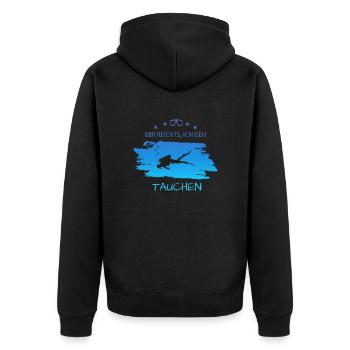 Spruch für Taucher, Tauchen, Diving - Unisex Premium Bio Zip Hoodie - Schwarz - Hinten - Nico (187cm)