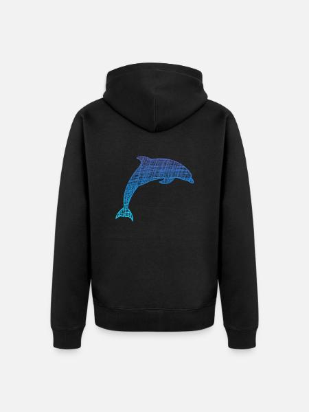 Delfin, Dolphin - Unisex Premium Bio Zip Hoodie - Schwarz