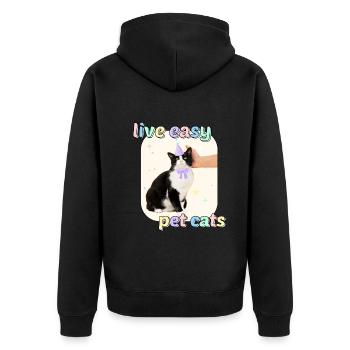 Cat Memes - Bad Luck Pet Cats - Unisex Premium Organic Zip Hoodie - black - Back - Nico (187cm)