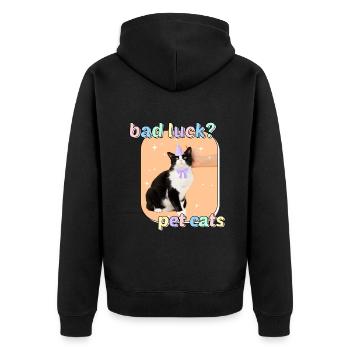 Cat Memes - Bad Luck Pet Cats - Unisex Premium Organic Zip Hoodie - black - Back - Nico (187cm)
