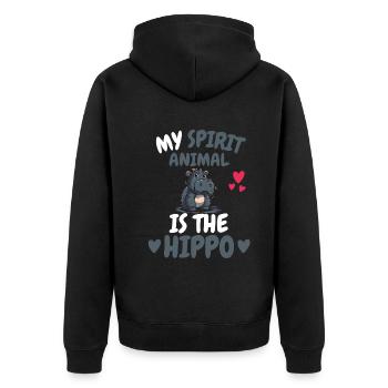 Hippo Mon Don Spirituel Animal Hippopotame - Veste à capuche bio Premium Unisexe - noir - Dos - Nico (187cm)
