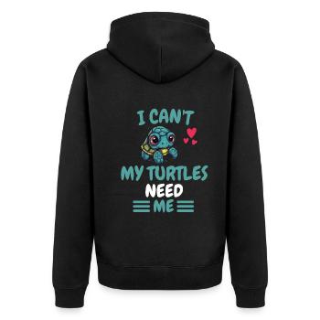 Je ne peux pas offrir d’animal océanique à une tortue - Veste à capuche bio Premium Unisexe - noir - Dos - Nico (187cm)