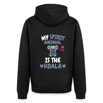 Mein spirituelles Tier Geschenk Australien Koala - Unisex Premium Bio Zip Hoodie - Schwarz - Hinten - Nico (187cm)