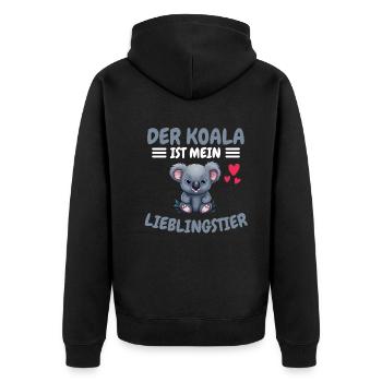 Lieblingstier Zoo Tier Geschenk Australien Koala - Unisex Premium Bio Zip Hoodie - Schwarz - Hinten - Nico (187cm)